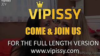 fishnet pantyhose lesbians tease shaved pussies in bedroom fetish play