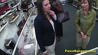 whoa customer spreads legs on desk for cash pounding her hairy pussy 🍆💦