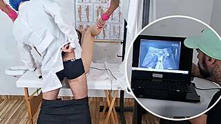 hey corno, watch the gynecologist fuck your housewife's wet pussy during ultrasound