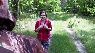 Tiny German Student Emily Bareback Fucked by Strangers Public Walk Home