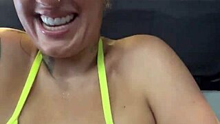 Tanned Gym Babe in Thong Bikini Teases Wet Pussy at Copacabana Beach Workout Nearly Gets Kicked Out