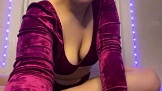 horny fat blonde 18+ fingers her big tits and pussy till she cums hard in bathroom