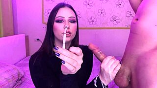 getting all sloppy wet deepthroating his monster cock while riding doggystyle moaning loud