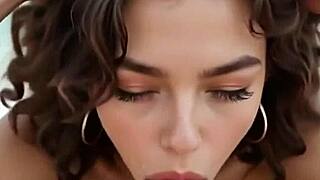 ai amateur girlfriend blowjob cumshot facial compilation with friend