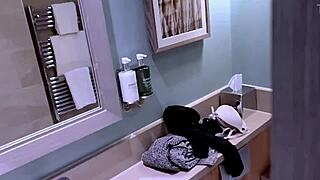 spy my skinny wife shower then ass creampie fuck