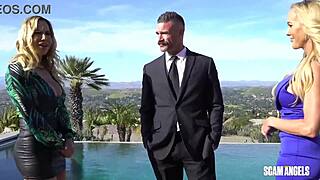 hazel dew drains vince's balls with every hole in blowjob anal dp frenzy part 4