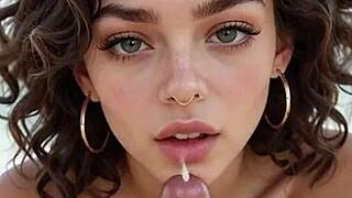 ai amateur girlfriend blowjob cumshot facial compilation with friend