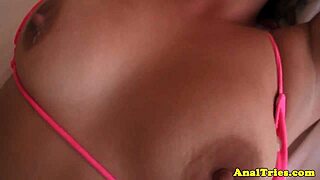 innocent teen girlfriend bent over bikini doggystyle closeup anal fingering assfucking