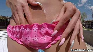 What hides beneath those massive oiled tits begging for a deep creampie fill-up?