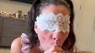 super sloppy blowjob here cute bunny girl swallows all that cum