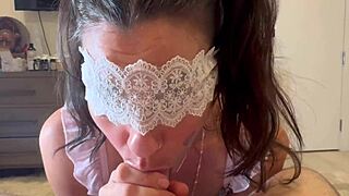 super sloppy blowjob here cute bunny girl swallows all that cum