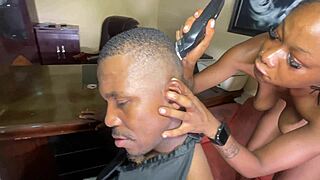 Personal Stylist Cuts Hair Naked for Me and Customer