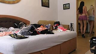 College girls strip tight lingerie in wild panty wedgie party