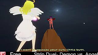 i strip against demon in erotic angel duel ripping clothes