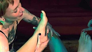Goddess Feet Dripping Honey Licked By Bisexual Brunette And Redhead Slaves