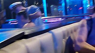 Creampie blast in the club as latina amateurs fuck outdoors voyeur style!