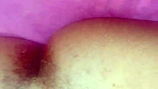 she spreads wide revealing her bushy hairy black ebony pretty pussy closeup