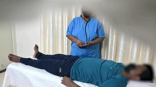 Nurse strokes patient to happy ending cumshot right in the hospital room