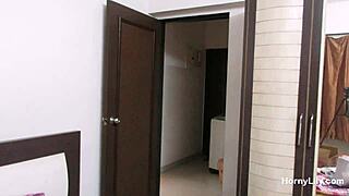 Indian MILF Bhabhi Strips Sari Revealing Big Boobs Ass