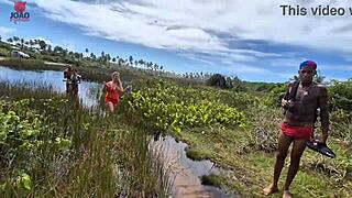 nudist beach orgy erupts with lunna geek's tight pussy double vaginal by joao pitbull