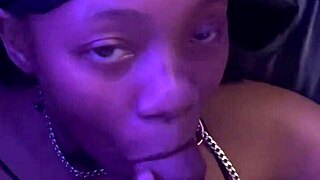 young ebony babe licks balls moans as big black cock unloads facial