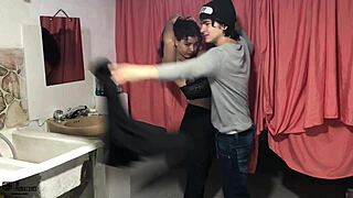 After deepthroat gag boyfriend pounds my tight pussy creampie