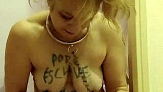 french slave maid chained bent over toilet dildo-fucked hard