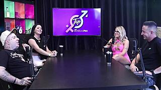 monica lima drops to her knees on bruna carlos right in front of the cuckold husband... matheus caetano says it felt amazing watching his wife cheat with monica lima full scene