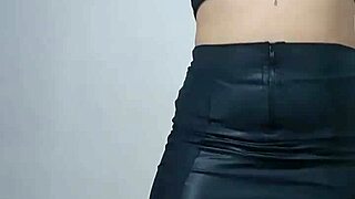 Solo girl masturbates hard flashes tits at table corner