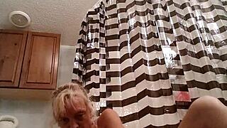 sassy babe rams monster dildo deep in her tight wet pussy