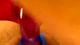 my wet pussy stuffed with dildo and pearls till cum drips out