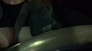 italian milf flashes juicy big tits on hot solo car ride outdoors