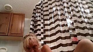 sassy babe rams monster dildo deep in her tight wet pussy
