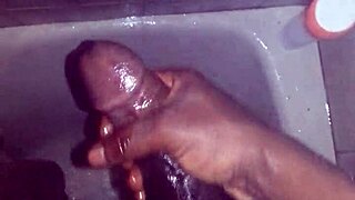 Watch Me Jerk My Big Black Monster Cock In The Shower