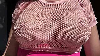 italian milf artemisia's big natural tits bounce wildly in horny outdoor session.