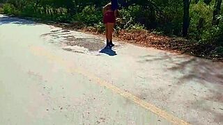 mexican milf neighbor flashes natural tits and big ass on cancun streets public exhibitionist style