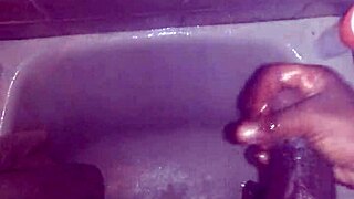 Watch Me Jerk My Big Black Monster Cock In The Shower