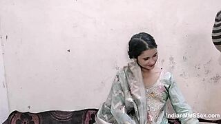 skinny indian bhabhi deepthroats then creampie fucked rough