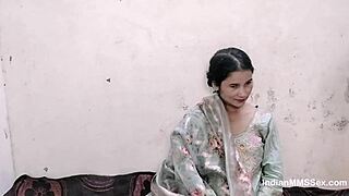 skinny indian bhabhi deepthroats then creampie fucked rough