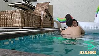 brazilian nympho actress barebacks huge cock poolside between shoots
