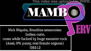 Brazilian Indian Cutie Nick Niquita Cums Balls-Deep Anal ATM on Monster Cock