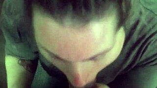 Girlfriend's tattooed latina slut deepthroats my cock sloppy, licks balls, swallows cum before work in thong panties