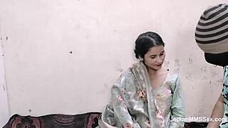 skinny indian bhabhi deepthroats then creampie fucked rough