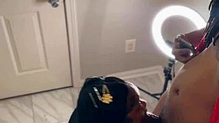 Postal Slut's Wet Ebony Throat Takes BBC Deep and Rough