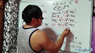 Nerdy japanese student teacher shows emo brazilian bedroom equation demo
