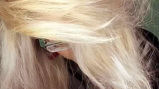 Cuckold sissy bimbo watches femdom fantasy with glasses instructions