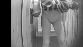 61-year-old Vicki spreads legs flashing her smooth shaved pussy