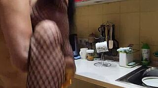 i crave my milf wife's anal assfucking in kitchen stockings