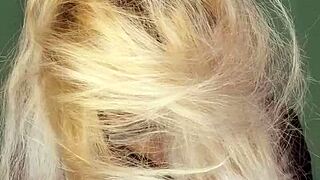 Cuckold sissy bimbo watches femdom fantasy with glasses instructions