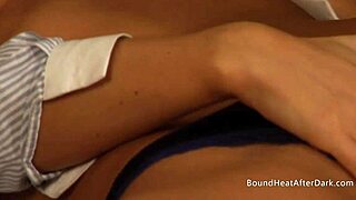 naughty lesbian madame fingers her pussy to a hard orgasm while dominating submissive slave